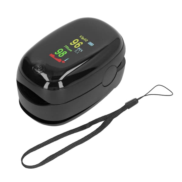 Fingertipspuls-oximeter SpO2-måler Blodiltmætningsmonitor med snor