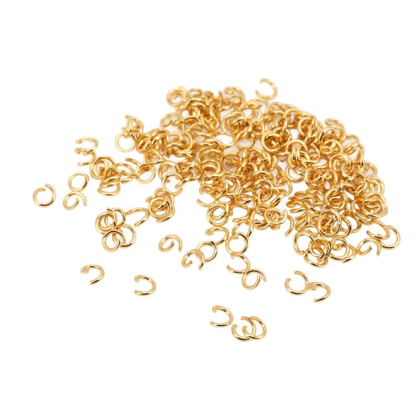 200 stk. springringe multifunktionel rustfrit stål guld åben springring DIY smykker forbindelsesspænde
