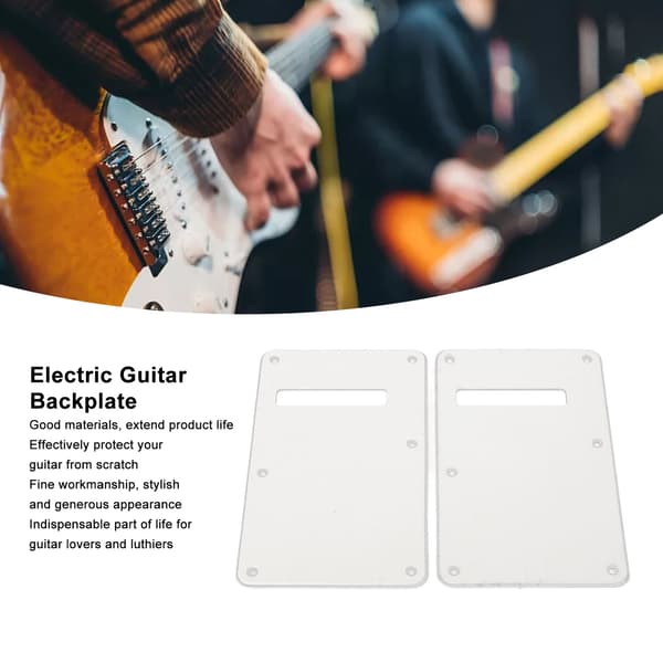 2 st PVC elgitarr bakplatta repskydd 146x93mm musikutrustning ersättning vit