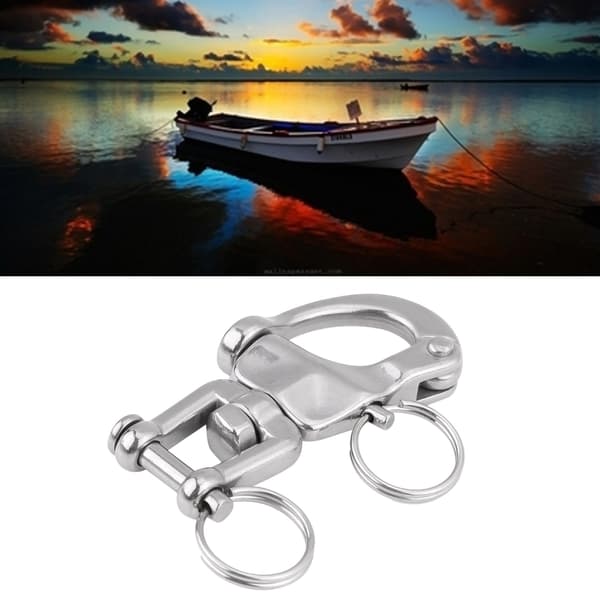 316 Rostfritt Stål Käft Svivel Snäppschackel för Segelbåt Spinnakerfall 01#
