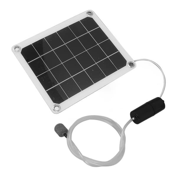 20W Tyst Solcellsdriven Dammluftare Vattentät Luftpump med Luftstenar för Akvarium