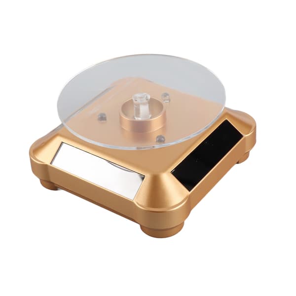 Guld LED Elektrisk Roterende Drejeskive Display Stand til Smykker Telefon