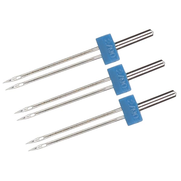 3 stk. dobbeltnåle i rustfrit stål til trådning og hækling af sting, sytilbehør, 2 mm-3 stk./pose