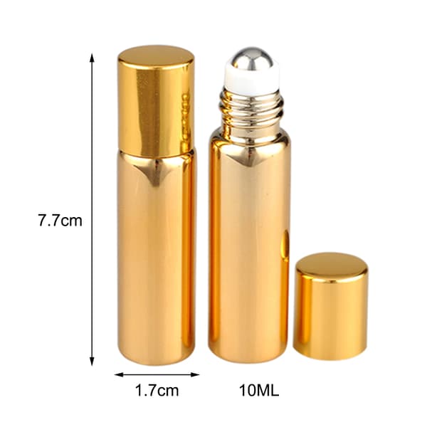 7 st påfyllningsbara parfymflaskor i glas, eterisk olja, rullflaskor, bärbara lätta tomma roll-on-flaskor för resor, 10 ml, svart