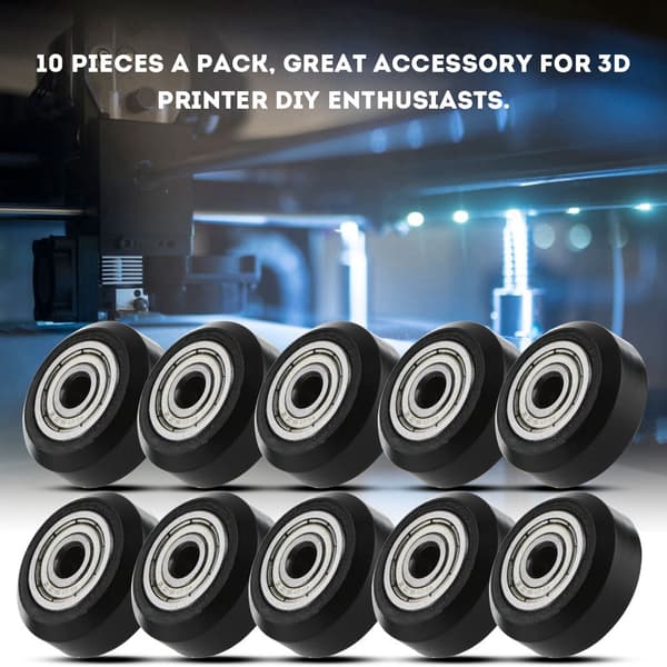 10 stk. sorte POM DIY remskiver 5 mm boring kuglelejer 3D-printer reservedel L