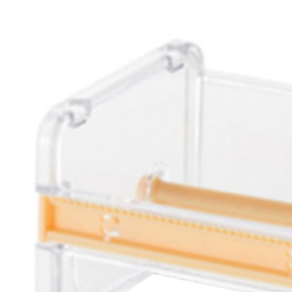 Washi Tape Dispenser Cutter Transparent 2 Serrated Bars ABS Plastic Stackable Tape Holder Dispenser til Opbevaring Gul