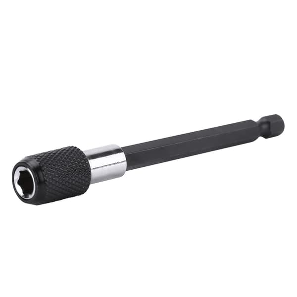 1/4\" Hex Quick-Release Skruetrækker Bitholder, Sort Riflet Skaft, 100mm