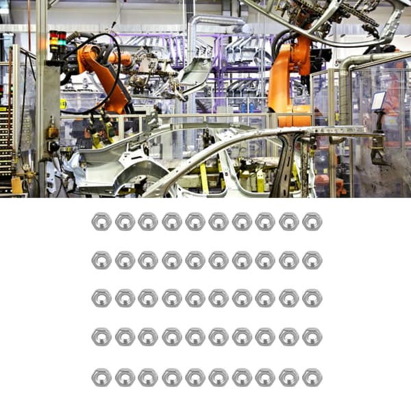 M2 A2-70 Sekskantmøtrik i rustfrit stål sortimentssæt - 50 stk. industrielle befæstelseselementer