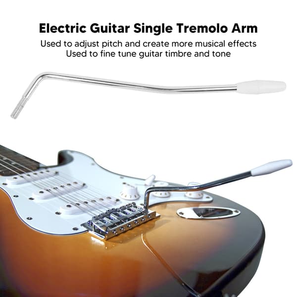 Metallgitarr Tremolo Spak Enkel Whammy Bar med Vit Spets Silverstav för Elgitarr, 1 Styck