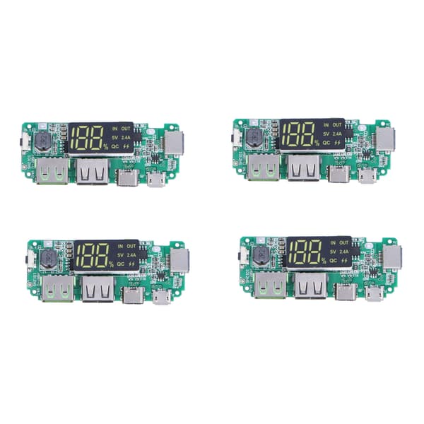 4 kpl kahden USB 5V 2.4A latausmoduulin virtapankin piirilevy ylilataussuojalla
