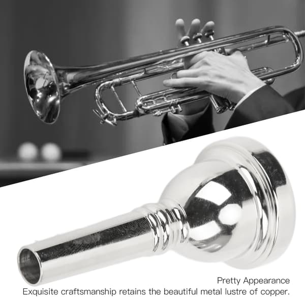 Alttrombonmunstycke Kopparinstrumenttillbehör Ersättningsdel Silver 1 st