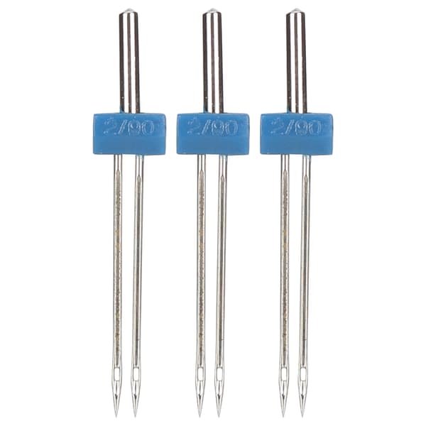 3 stk. dobbeltnåle i rustfrit stål til trådning og hækling af sting, sytilbehør, 2 mm-3 stk./pose