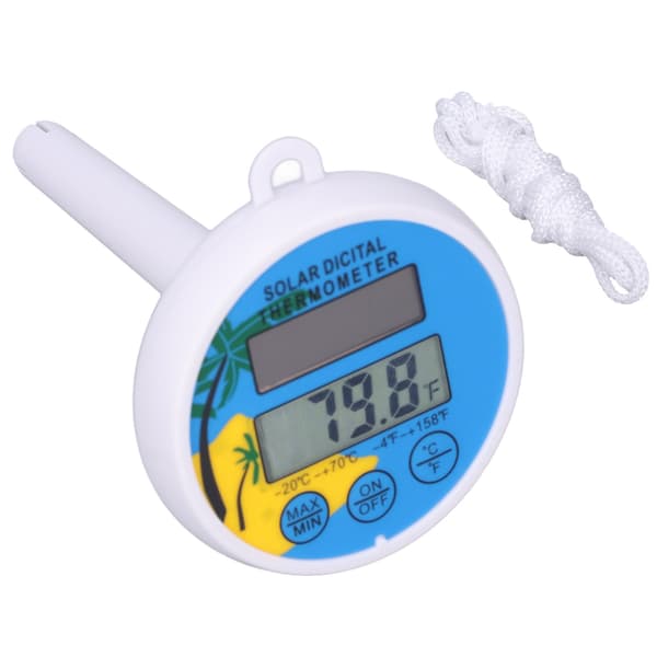 Digital pooltermometer med min/max vattentemperaturvisning, flytande termometer för simbassäng