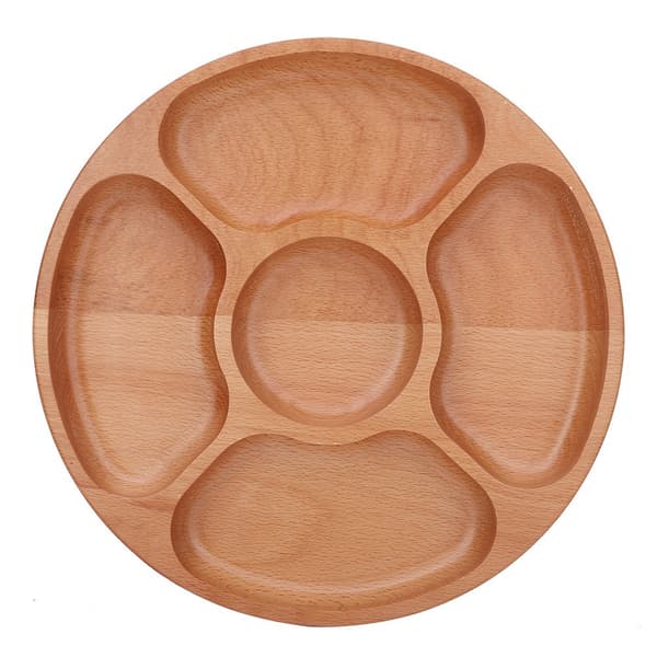 Rund trädelad snackstallrik serveringsbricka dessertfat 30cm