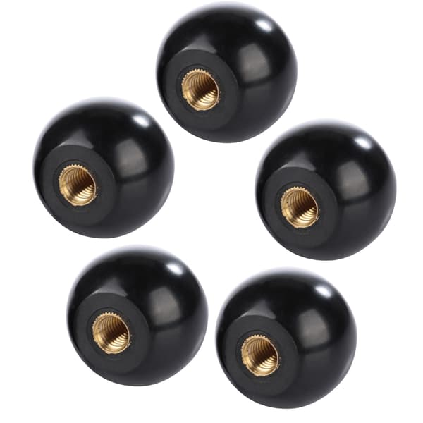 5 svarta runda bakelitknoppar M8x32mm - Förpackning med 5 för maskinbyte