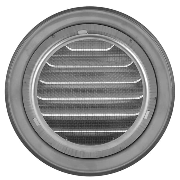 Rund flad gitterkanalventilationsdæksel i rustfrit stål til vægmontering med insektnet