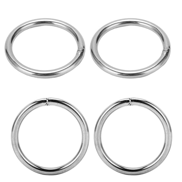 10 stk. svejsede ringe i rustfrit stål 4x40 mm multifunktionelle til camping, bælte og rigning