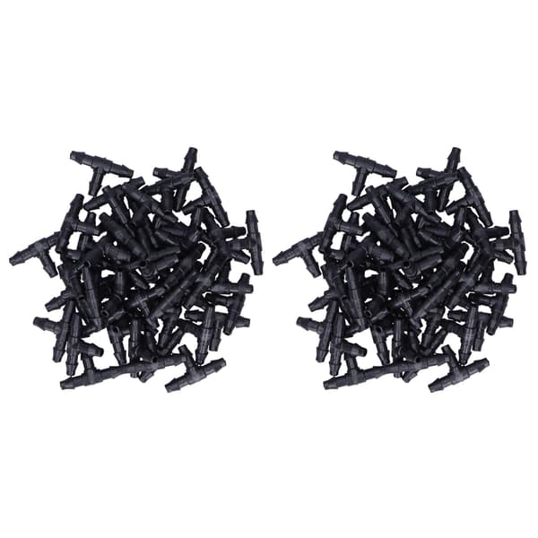 100-pack T-koppling 4/7 slangkopplingar Trädgårdsbevattningskopplingar Mikrosprinklersystem
