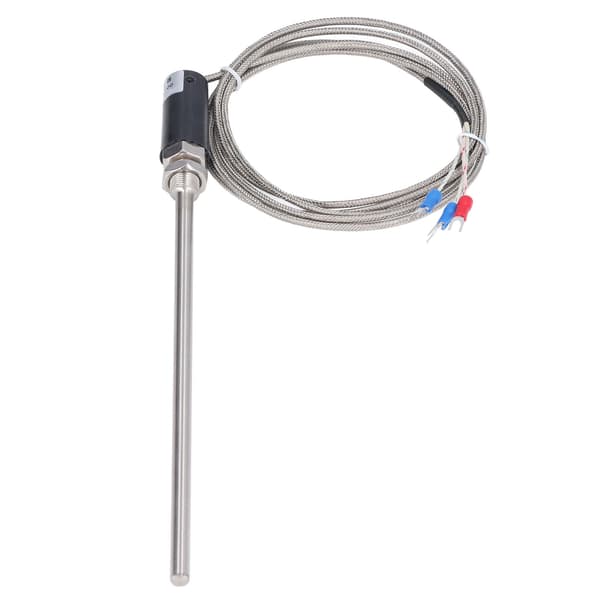 PT100 RTD Sensor Probe, 4-leder skærmet kabel, -200 til 450°C, 5-pak