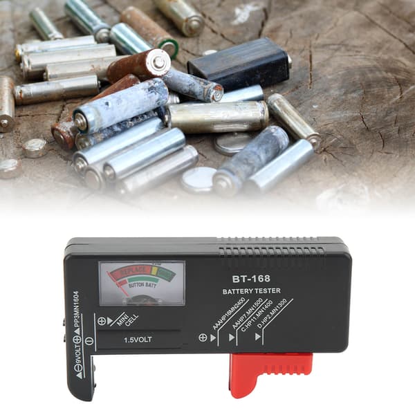 2-pak analog batteritester, bærbar knapcelle-spændingstester til AA AAA 1,5V 9V