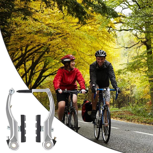 MTB V-bromssystem 2-par aluminiumbromsar silver passar de flesta cyklar