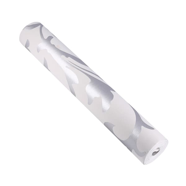 3D Präglad Nonwoven Sovrumstapet, Silver Vertikal Heminredningsrulle