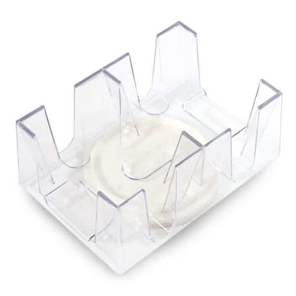 2-däcks/6-däcks roterande kortbricka transparent spelkortsförvaring