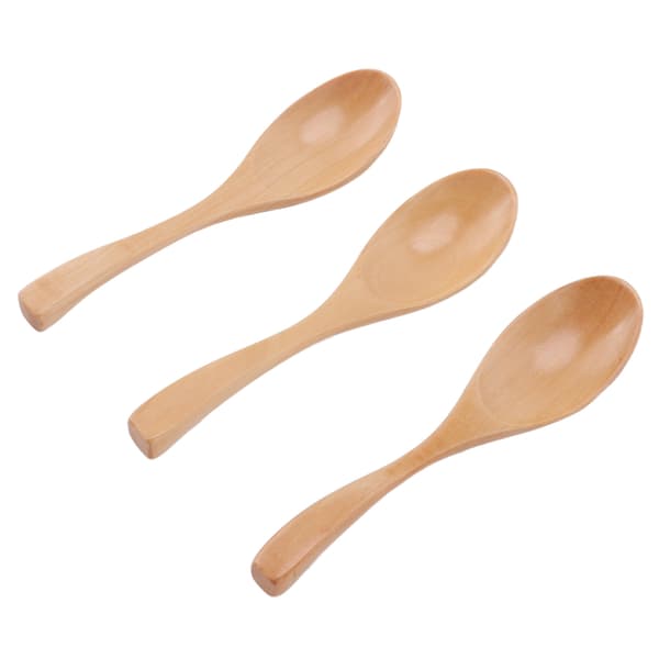 3 st träskedar, köksredskap, gröt dessert serveringsskedar