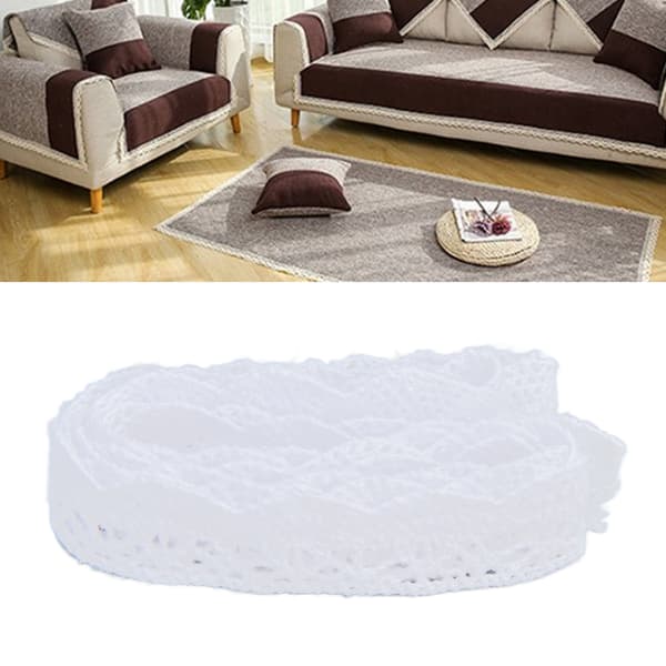 Spetsband DIY Bomullsnät 2cm Bredd 20 Yards Elegant Tyllspets för Gardin Kläder Duk Presentförpackning Vit