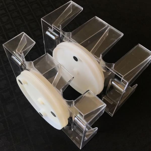2-däcks/6-däcks roterande kortbricka transparent spelkortsförvaring