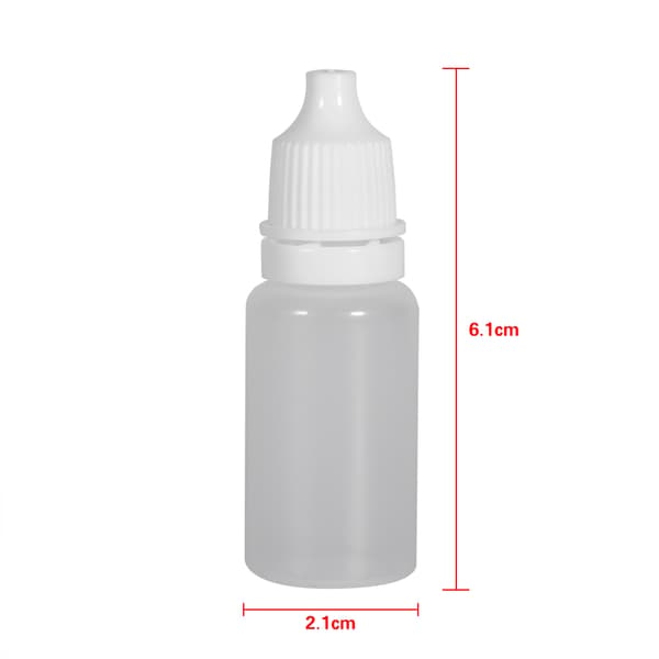 50 st 10 ml tomma klämbara plastflaskor ögonvätskebehållare med dropp