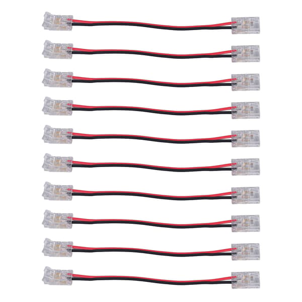 COB Strip Light Connector Dobbelt Hoved 8mm 2 Pin 10-pak