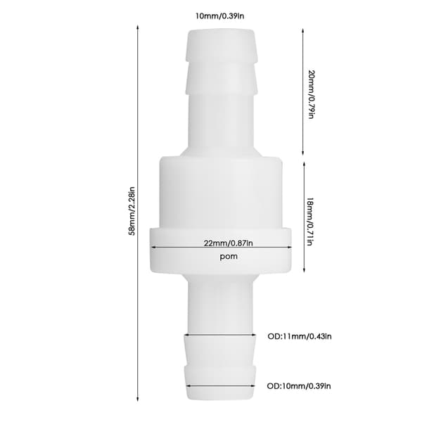2 st 10 mm plastbackventil för gasvätska