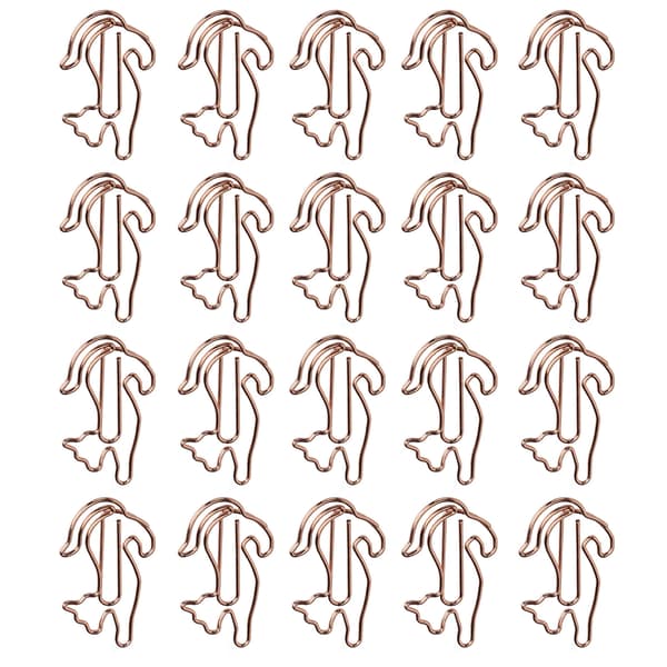20 stk. små papirclips, søde katteformede, rustfri, robuste, holdbare metal, meget brugte kontorclips til papirnoter