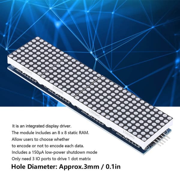 LED Dot Matrix Display Controller Modul, 4-i-1 MCU-kort til gør-det-selv-projekter