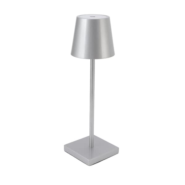 Genopladelig dæmpbar touch LED-bordlampe, sølv, moderne