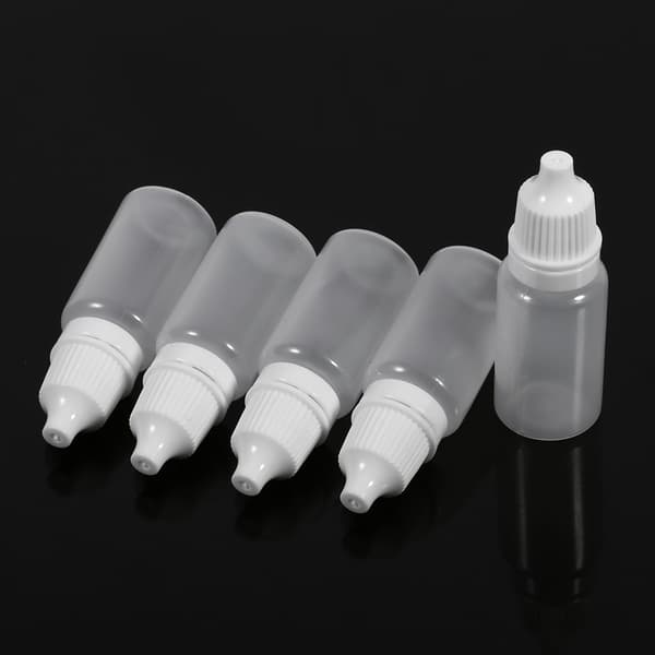 50 st 10 ml tomma klämbara plastflaskor ögonvätskebehållare med dropp