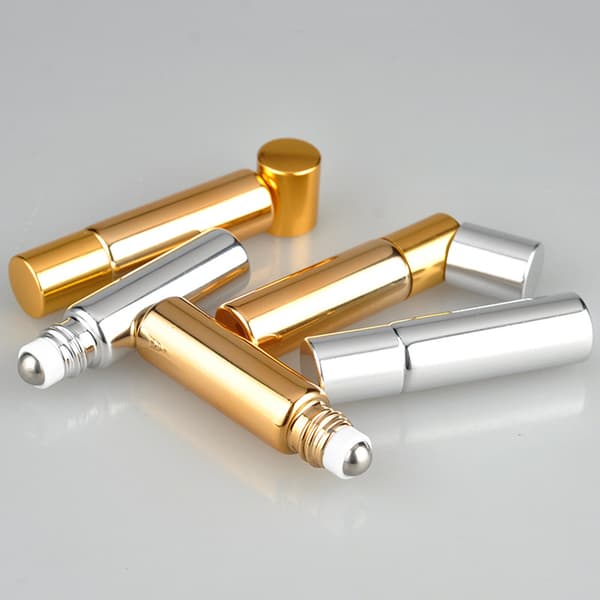 7 st påfyllningsbara parfymflaskor i glas, eterisk olja, rullflaskor, bärbara lätta tomma roll-on-flaskor för resor 5 ml svart