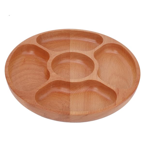 Rund trädelad snackstallrik serveringsbricka dessertfat 30cm