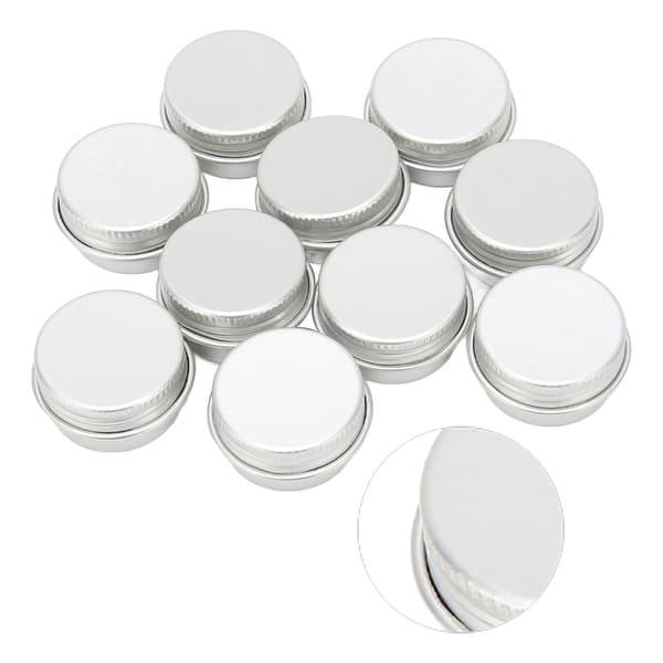 10 stk. 5 ml bærbare tomme aluminiumsdåser, tomme runde aluminiumsdåser til læbepomade, fast parfume