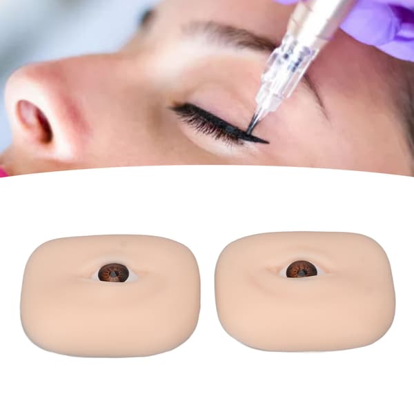 1 par 3D tatoveringsøvelsesøje silikone microblading makeup øvelsesfalsk øje til øjenbryn