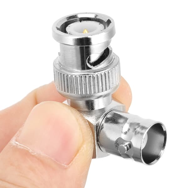 5 stk. messing BNC han-hun 90° L-formet koaksialadapter, RF-stik