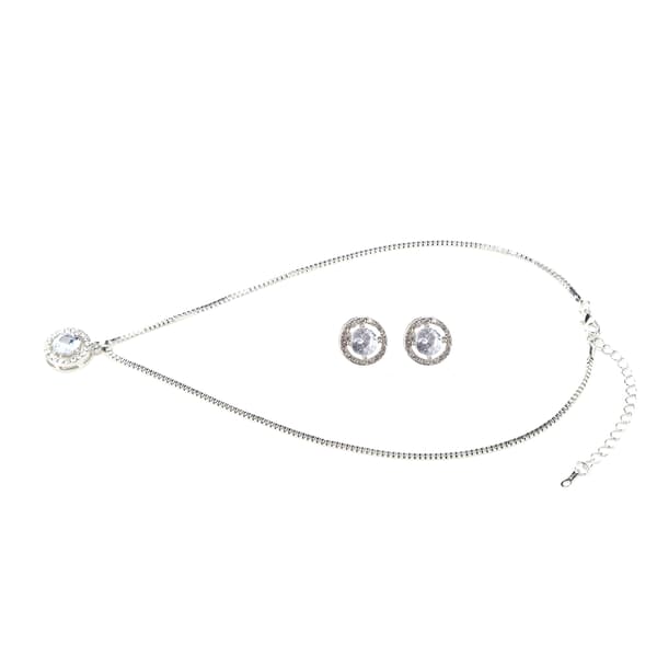 Glittrande Halsband Örhängen Set Elegant Damaccessoar Set Bröllopsfödelsedagspresent