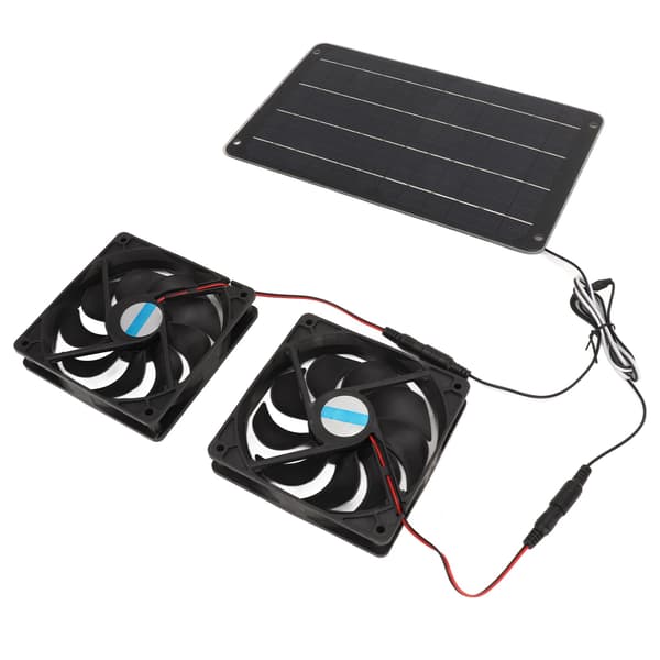20W solpanel ventilatorsæt varmeudstødningsventilation dobbelt ventilator med afbryder til hønsehus drivhus hundehus