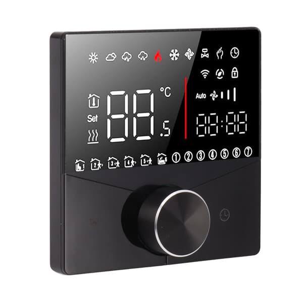 Smart termostatratt Svart LCD-display Digital styrenhet för bastugolvvärme