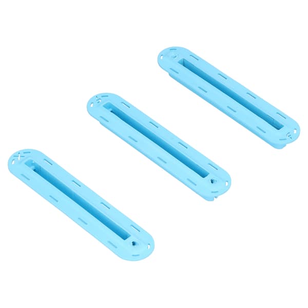 Surfbræt Fin Box Plug Kit - 3-pak Plastik Ror Kanal Base med Skruer, Blå