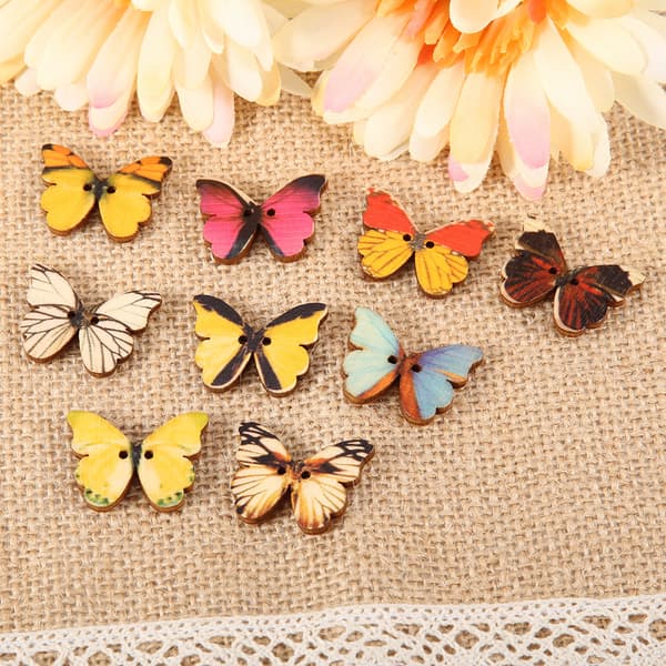 100 stk. træknapper sommerfugleformede DIY-håndværk sytilbehør scrapbooking-indretning (21*27MM)