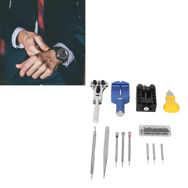 13 delar professionell klockunderhållssats Klockarmband Cellförsegling Boettöppnare Cellbytesverktygssats