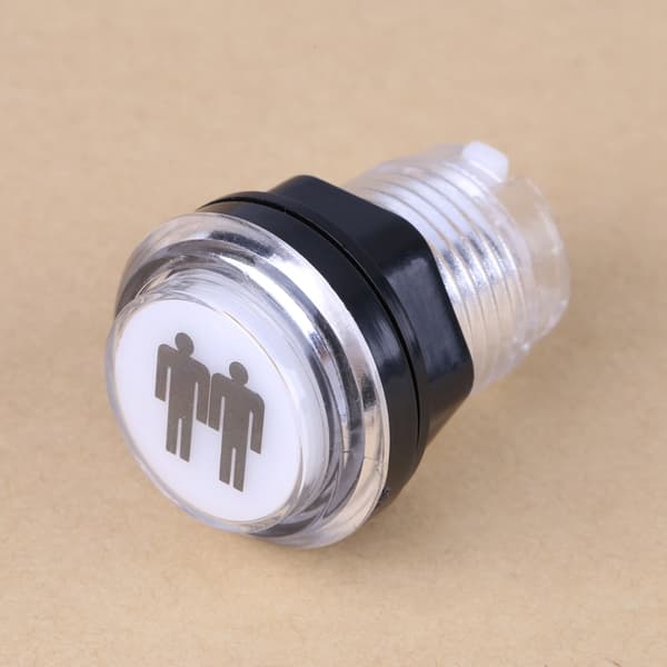2 st LED-belysta 1P & 2P Startspelar-knappar DIY-kit för arkadspel