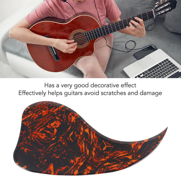 Självhäftande PVC-gitarrskydd i kommaform för akustisk gitarrspelare Tillbehör